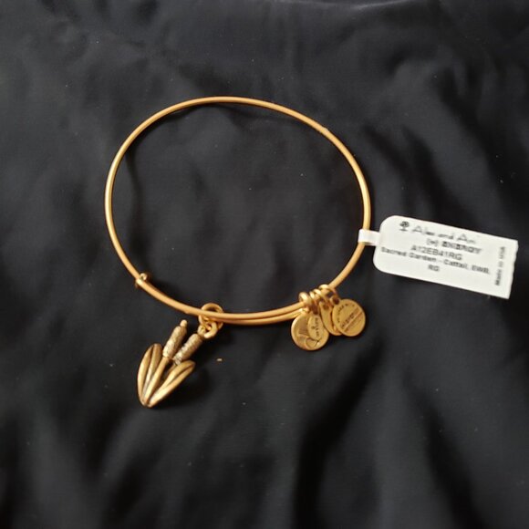 ☮️ NWT - Alex & Ani Gold Sacred Garden Cattail Bracelet Bangle 3 - Picture 2 of 3